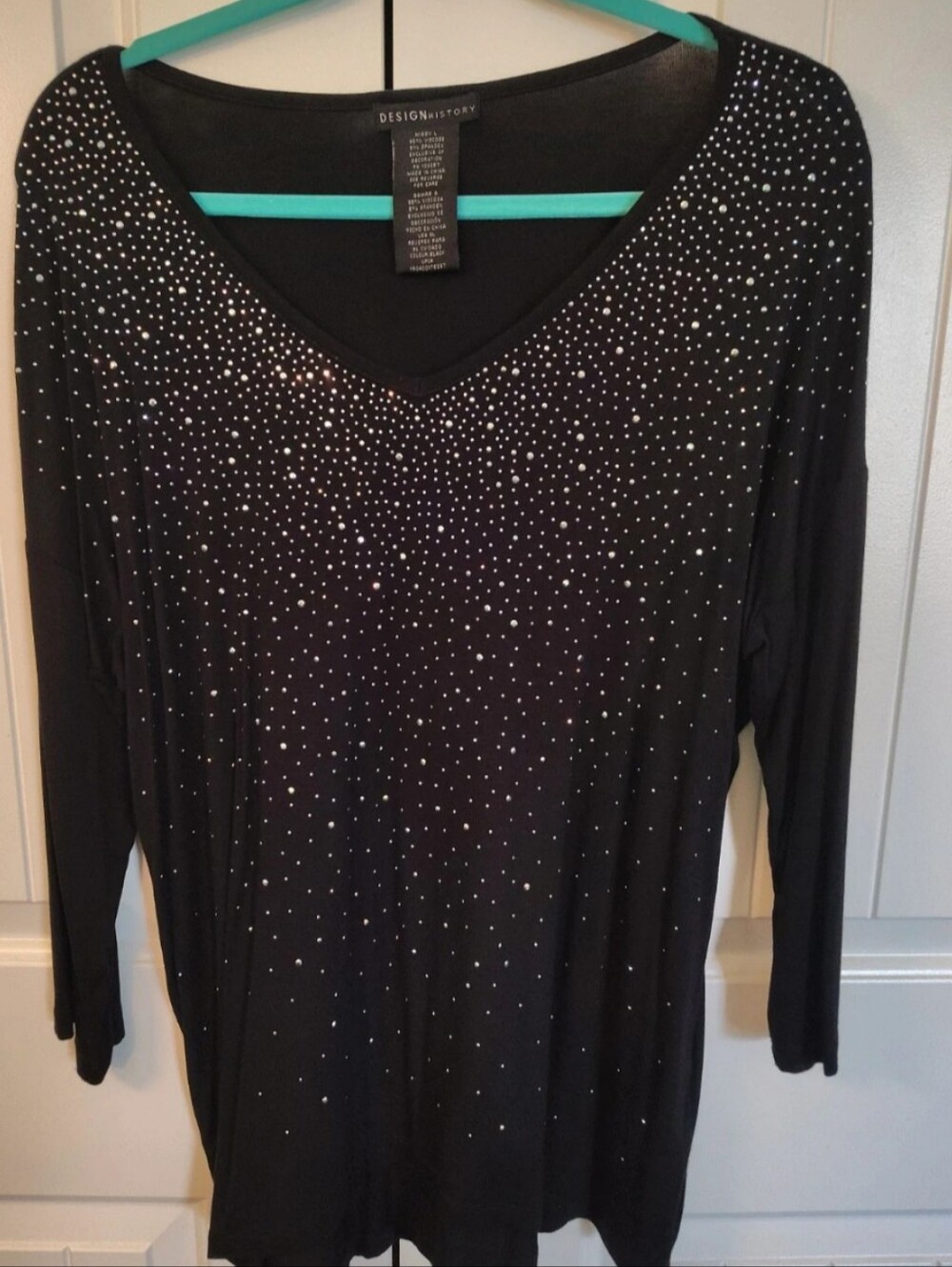 Design History Black Long Sleeve Dolman Top